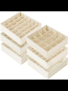 Neutral Fabric Drawer Organizer Set - 6-Pack